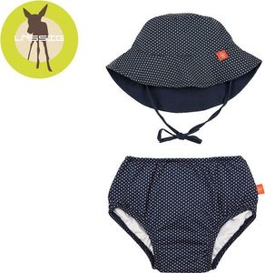 Lassig Lassig Zestaw kapelusz i majteczki do pływania z wkładką chłonną Polka Dots navy UV 50+ 1