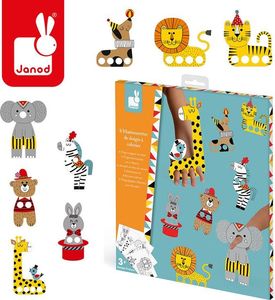 Janod Zestaw kreatywny Papierowe marionetki na palce Cyrkowe zwierzęta (J07784) 1
