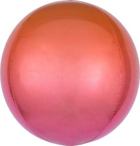 AMSCAN Balon kula czerwony i pomarańczowy ombre - 38 x 40 cm - 1 szt. uniwersalny 1