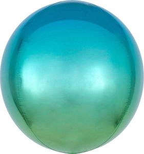 AMSCAN Balon kula niebieski i zielony ombre - 38 x 40 cm - 1 szt. uniwersalny 1