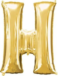 AMSCAN Balon foliowy złota litera H - 66 x 81 cm - 1 szt. uniwersalny 1