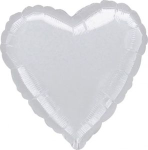 AMSCAN Balon foliowy Serce srebrne - 43 cm - 1 szt. uniwersalny 1