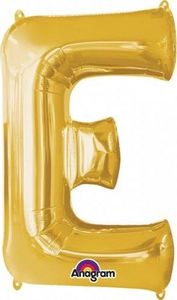 AMSCAN Balon foliowy litera "E" złota - 20 x 33 cm uniwersalny 1