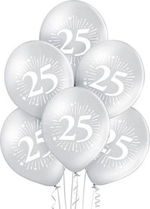 Belball Balony metaliczne z nadrukiem "25" - 6 szt. uniwersalny 1