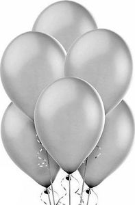 Belball Balony lateksowe metaliczne duże - srebrne - 25 szt. uniwersalny 1