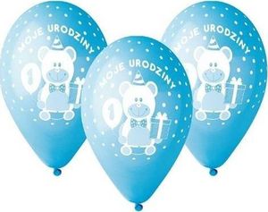 GMR Balony z nadrukiem dla chłopca Moje 1 urodziny - 30 cm - 5 szt. uniwersalny 1
