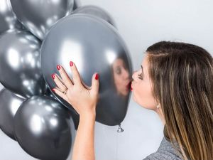 GMR Balony lateksowe shiny srebrne - 33 cm - 50 szt. uniwersalny 2