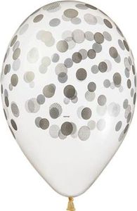 GMR Balony przezroczyste w srebrne kropki - 33 cm - 5 szt. uniwersalny 1