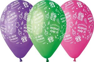 GMR Balony pastelowe mix kolorów W Dniu Urodzin - 30 cm - 5 szt. uniwersalny 1