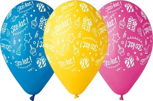 GMR Balony pastelowe mix kolorów Sto Lat - 30 cm - 5 szt. uniwersalny 1