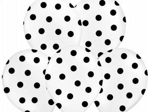 Party Deco Balony białe w czarne kropki - 37 cm - 5 szt. uniwersalny 1