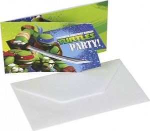 AMSCAN Zaproszenia urodzinowe Wojownicze Żółwie Ninja - 6 szt. uniwersalny 1