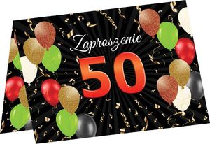 Congee.pl Zaproszenia na 50 urodziny - 6 szt. uniwersalny 1