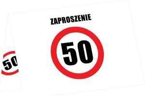 Congee.pl Zaproszenia na 50-tke znak zakazu - 6 szt. uniwersalny 1