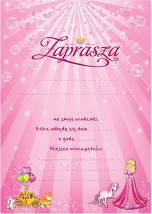 DP Craft Zaproszenie urodzinowe Księżniczka - 1 szt. uniwersalny 3