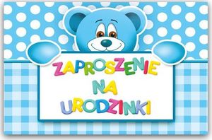 DP Craft Zaproszenie urodzinowe Miś niebieski - 1 szt. uniwersalny 3