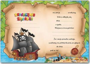 DP Craft Zaproszenie urodzinowe Piraci - 1 szt. uniwersalny 3