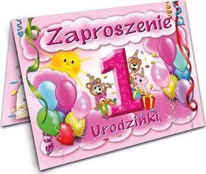 DP Craft Zaproszenie na roczek Baloniki różowe - 1 szt. uniwersalny 1