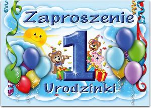 DP Craft Zaproszenie na roczek Baloniki niebieskie - 1 szt. uniwersalny 2