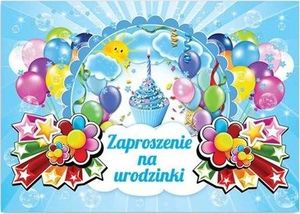 DP Craft Zaproszenie urodzinowe Torcik niebieski - 1 szt. uniwersalny 2