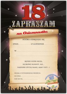 DP Craft Zaproszenie z kopertą na 18-tke - 1 szt. uniwersalny 3