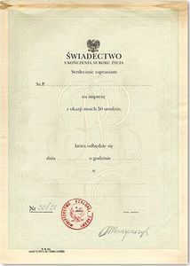 DP Craft Zaproszenie urodzinowe 50-tka PRL - 1 szt. uniwersalny 3