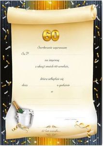 DP Craft Zaproszenie urodzinowe - 60 - sześćdziesiątka - 1 szt. uniwersalny 3