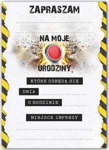DP Craft Zaproszenie urodzinowe Danger - 1 szt. uniwersalny 3