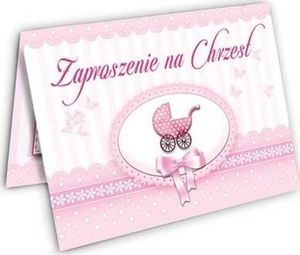 DP Craft Zaproszenie na Chrzest różowe - 1 szt. uniwersalny 1