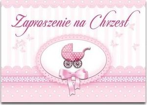 DP Craft Zaproszenie na Chrzest różowe - 1 szt. uniwersalny 2