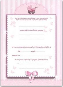 DP Craft Zaproszenie na Chrzest różowe - 1 szt. uniwersalny 3