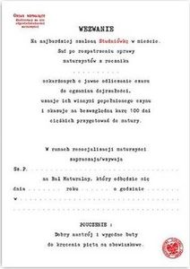 DP Craft Zaproszenie z kopertą na Studniówkę Wezwanie - 1 szt. uniwersalny 3