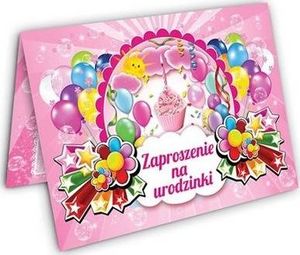 DP Craft Zaproszenie urodzinowe Torcik różowy - 1 szt. uniwersalny 1