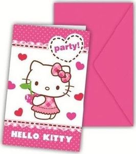 Procos2 Zaproszenia urodzinowe z kopertą - Hello Kitty - 6 szt. uniwersalny 1