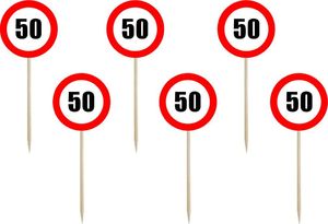 PartyShow Piki Znak zakazu na 50 urodziny - 7 cm - 6 szt. uniwersalny 1