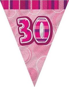 Unique Baner flagi różowe na 30 urodziny - 2,74 m uniwersalny 1