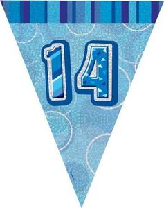 Unique Baner flagi niebieskie na 14 urodziny - 2,74 m uniwersalny 1
