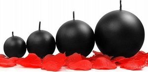 Party Deco Świeca "Kula" metaliczna, czarna - 6 cm - 1 szt. uniwersalny 2