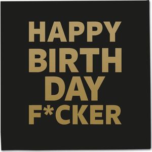 Folat Serwetki urodzinowe czarne Happy Birthday F*cker - 33 cm - 20 szt. uniwersalny 1