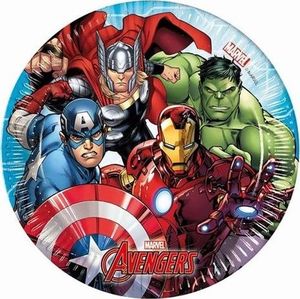 PROCOS talerzyki urodzinowe Mighty Avengers 20 cm 8 sztuk uniwersalne (29358) 1
