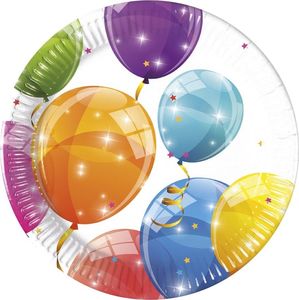 PROCOS talerzyki urodzinowe Błyszczące Baloniki 20 cm 8 sztuk uniwersalne (29397) 1