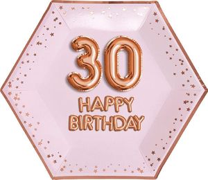 Neviti talerzyki na trzydzieste urodziny Happy Birthday 27 cm 8 sztuk uniwersalne (39433) 1