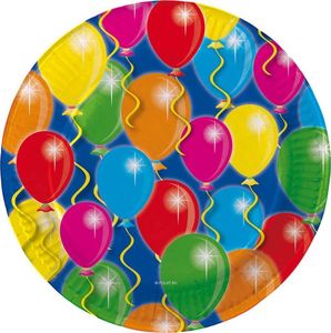 Folat Talerzyki urodzinowe Baloniki 23 cm 8 sztuk uniwersalne (39487) 1