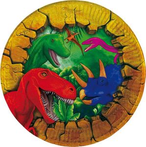 Folat Talerzyki urodzinowe Dinozaury 18 cm 6 sztuk uniwersalny (38473) 1