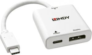 Adapter USB Lindy USB-C - DisplayPort + USB-C Biały  (43237) 1