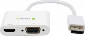 Adapter AV Techly DisplayPort - HDMI - D-Sub (VGA) biały 2