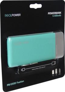 Powerbank Realpower PB-5500 Fashion 5500mAh Zielony 3