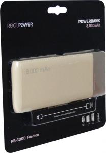 Powerbank Realpower PB-8000 Fashion 8000mAh Kremowy 4