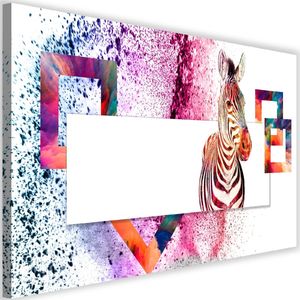 Feeby Obraz na płótnie – Canvas, kolorowa zebra 120x80 1