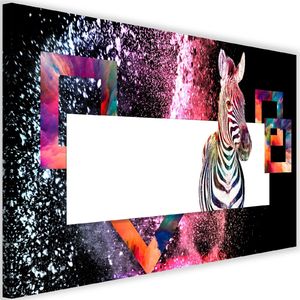Feeby Obraz na płótnie – Canvas, kolorowa zebra 90x60 1